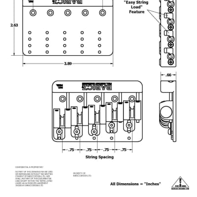 Babicz FCH-5 Bass Bridge, Original Series, 5 Hole Mount - Nickel---nickel