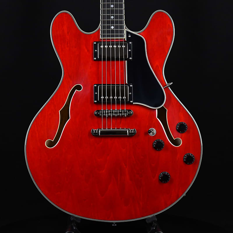 Eastman T386 Semi-Hollow Thinline Ebony Fingerboard Kent Armstrong Humbuckers Red 2023 (P2202623) image 1
