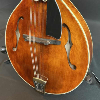 2020 Dearstone A5LC A-Style Mandolin Flamed Transparent Amber Finish image 4