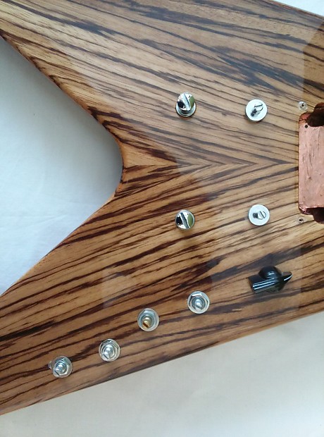 Warmoth Flying V Guitar Body Mahogany and Zebrawood | Reverb