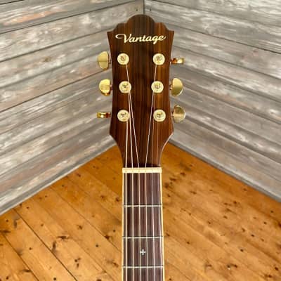 Vantage VD-500S All Solid Dreadnaught Acoustic Guitar Natural Satin (4808-SR) image 5