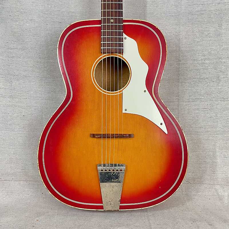 Truetone Kay K5165 1969 Cherry Sunburst Auditorium Acoustic
