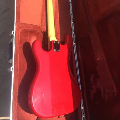 Vintage JB Player Stratocaster red w/ kahler style tremolo and 1980s fender case image 5