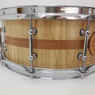 Holloman Custom Drums 6 x 14" ash/mahogany snare clear satin image 5