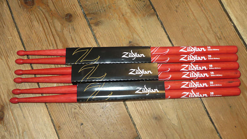 3 sets Zildjian Red 5b Drum Sticks USA MADE Select Hickory Best Deal