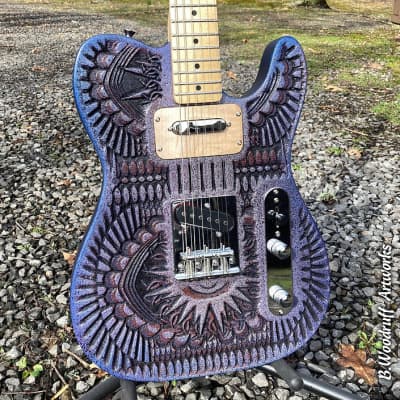 Eye of the Universe Carved (Prototype-01) Woodruff Brothers Guitars - Enamel & Satin Lacquer (open pore) image 1
