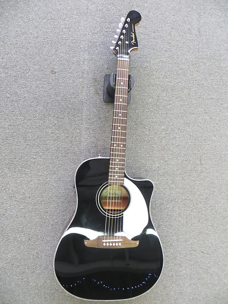 Fender Sonoran SCE Black Acoustic Electric Guitar USED | Reverb