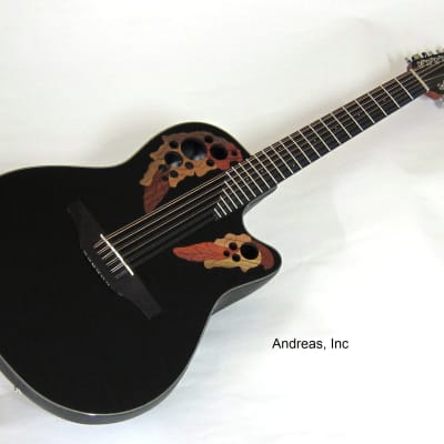 Ovation Celebrity Elite 12-String Acoustic/Electric Guitar - Black for sale