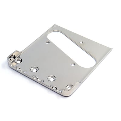 All Parts® Tele bridge plate withou t saddles for bigsby use Nickel