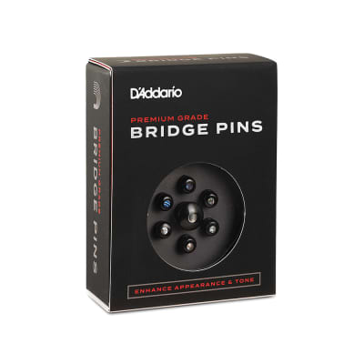 D'Addario PWPS2 Bridge Pin/end Pin set Ebony w/Abalone inlay for Acoustic Guitars image 4