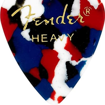 Fender 351 Classic Celluloid Guitar Picks - CONFETTI, HEAVY - 12-Pack (1 Dozen) image 1