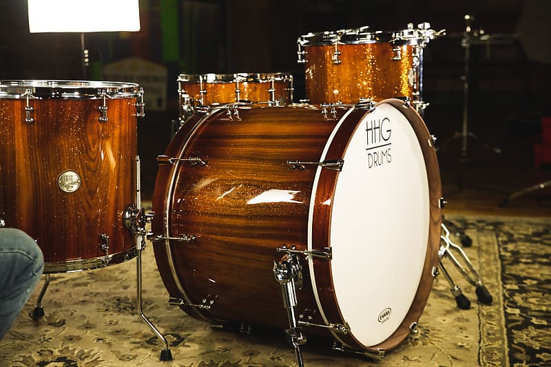 HHG Drums Walnut Heritage Series Kit, Burnt Sienna Gloss image 1