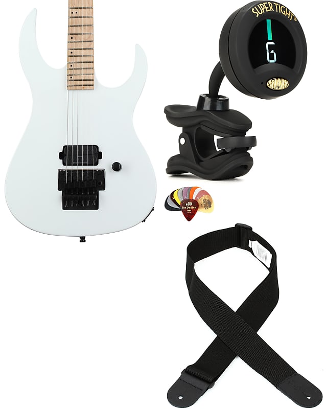 B.C. Rich Gunslinger II Prophecy Electric Guitar - White Pearl  Bundle with Snark ST-8 Super Tight Chromatic Tuner... (4 Items) image 1