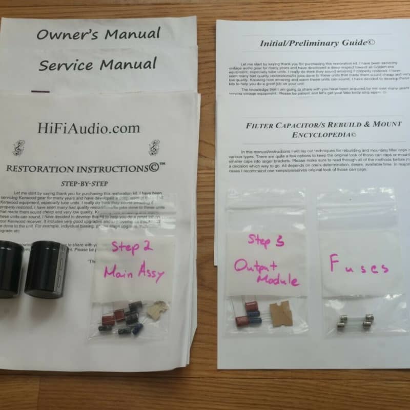 Crown (Amcron) D-45 restoration kit filter capacitor repair rebuild fix