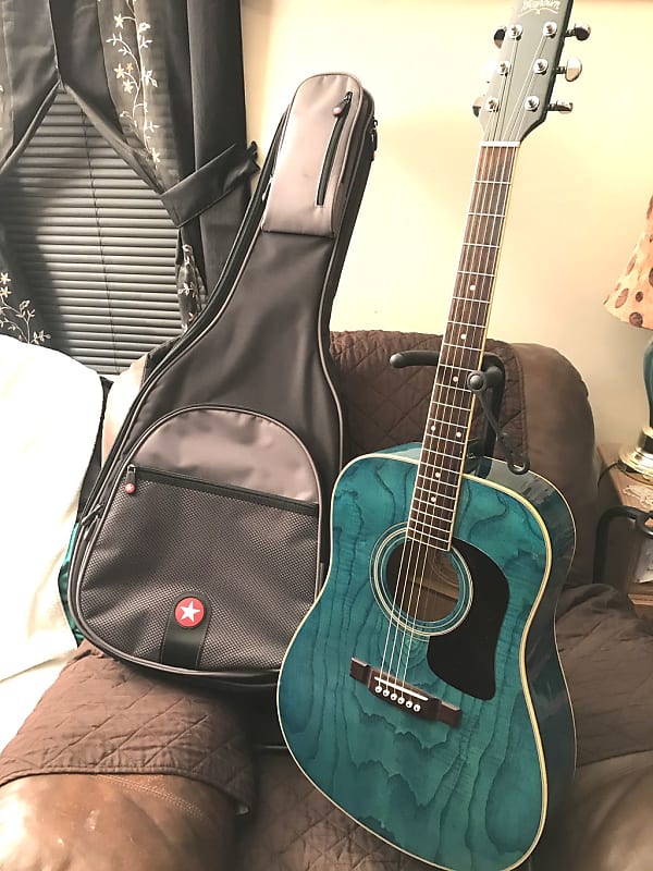 1990,s,Washburn D11 TBL Acoustic Guitar Turquiose Blue/Slim Reverb