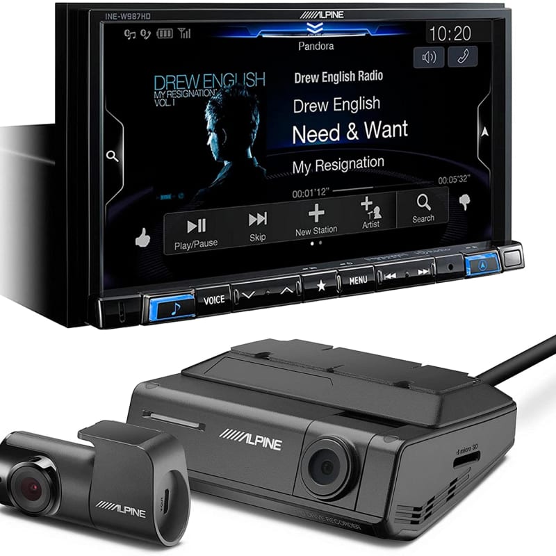 Alpine ILX-507 7 Multimedia Receiver w/ Bullet Camera & DVR-C310R Dash  Camera