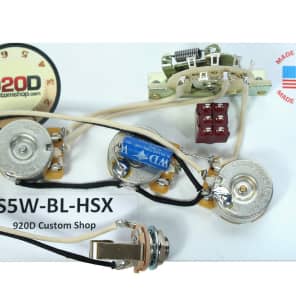 920D Custom Shop S5W-BL-HSX Strat Wiring Harness w/ Blender for JBE Two-Tone Humbucker
