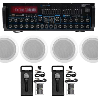 Technical Pro MM2000BT Bluetooth Karaoke Mixer System+(4) 6.5" Ceiling Speakers image 1
