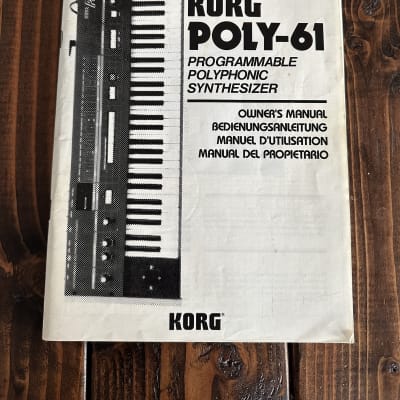 Korg Poly-61 Analogue Programmable Polyphonic Synthesizer Original Manual