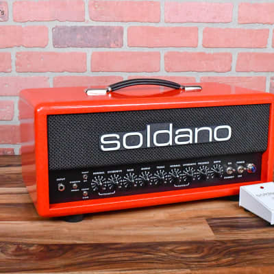 Soldano Custom Shop SLO30 30Watt All Tube Head w/ Matching 2x12 Cab Red Sparkle Tolex With Black Grill and Black Chicken Head Knobs image 5