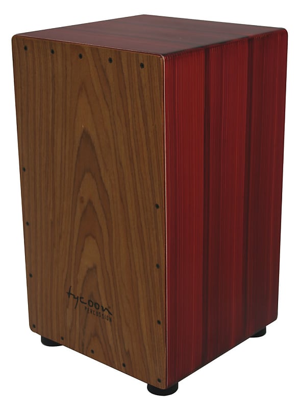 Tycoon Hand-Painted Red Cajon Drum image 1