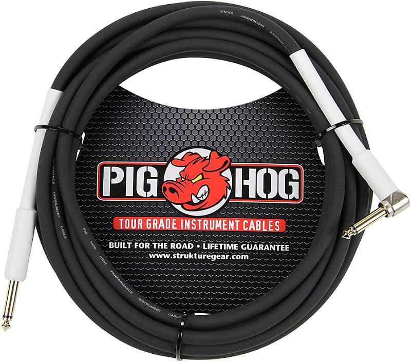 Pig hog High Performance 8mm Right-Angle Instrument Cable - 10 Feet image 1
