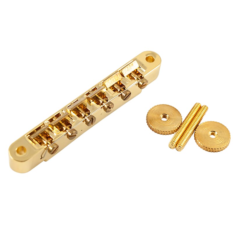 Kluson USA Replacement Wired ABR-1 Tune-O-Matic Bridge W/ Gold plated Saddles image 1