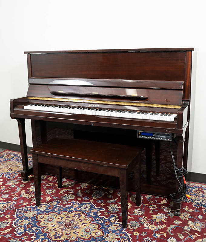 Weber W-118 Upright Piano w/ PianoDisc | Polished Dark Walnut | SN: T00020125 image 1