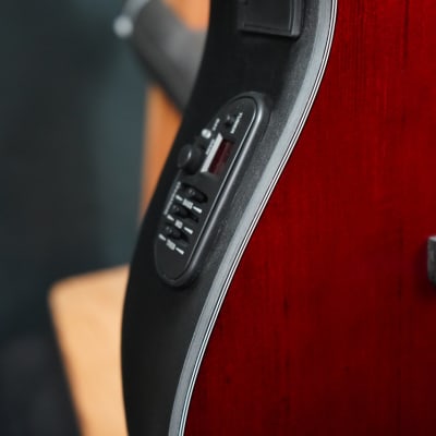 Ovation CE44-RR-G Celebrity Elite Ruby Red Acoustic Guitar Mid Bowl image 2