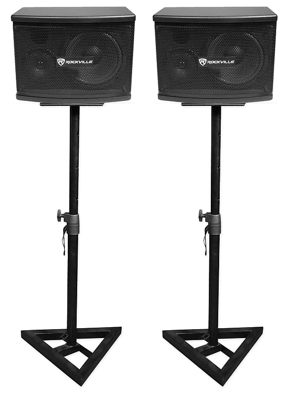 (2) Rockville KPS65 6.5" 2-Way 400 Watt Karaoke/Pro Speakers+Adjustable Stands image 1