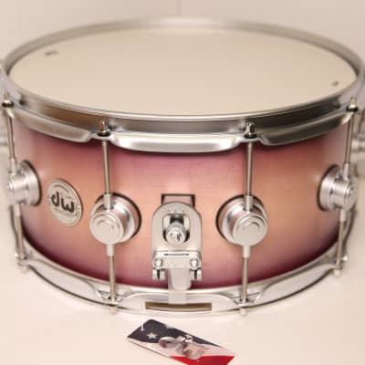 Drum Workshop Collector's Series 6.5"x14" 10-Ply Maple Snare Drum in Satin Lavender Burst image 2