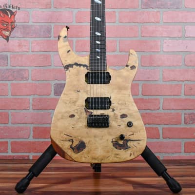 Caparison Limited Run Custom Line 25th Anniversary Dellinger II FX/BBMB3 Buckeye Burl Top Natural Matt Japan 2021 w/OSSC for sale