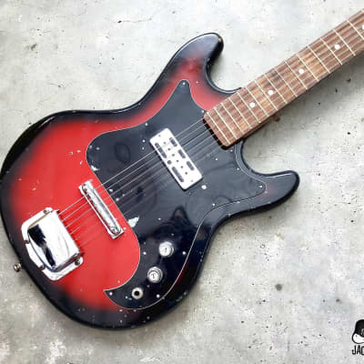 Crestline / Teisco / Matsumoku MIJ Blackfoil Electric Guitar (1960s, Redburst) image 2