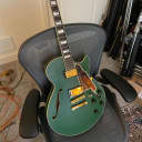 D'Angelico Deluxe SS Semi-Hollow Single Cutaway with Stop-Bar Matte Emerald Green with OHSC