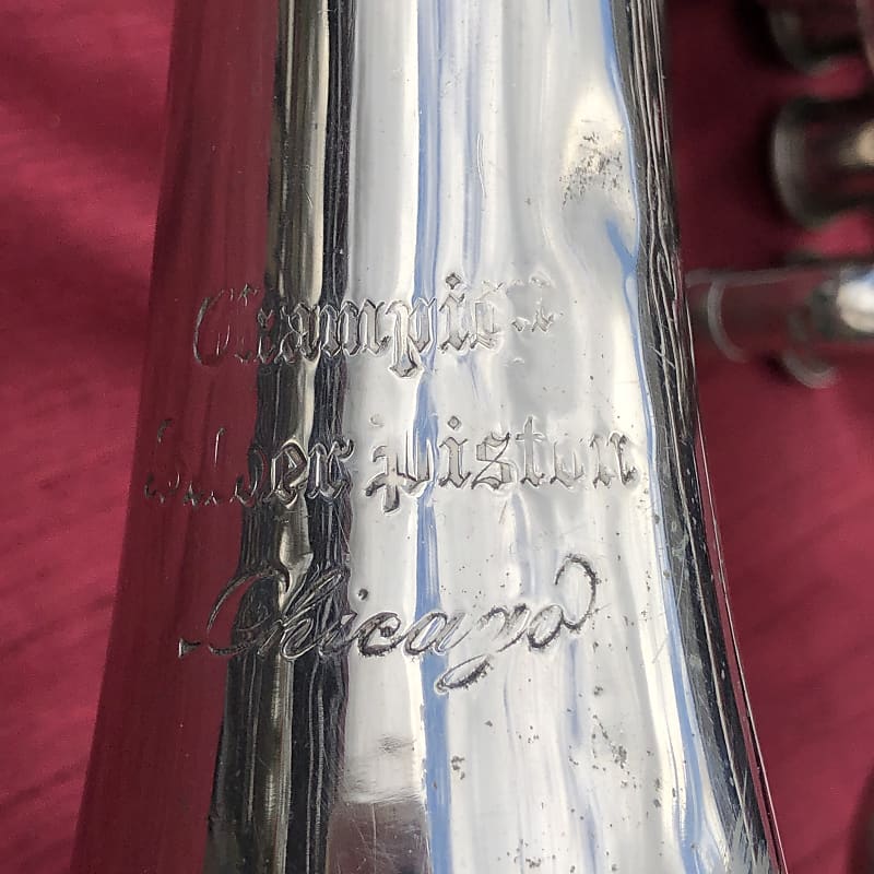 Vintage Champion  Lyons & Healy Champion Silver Piston Valve Trombone Silver image 1