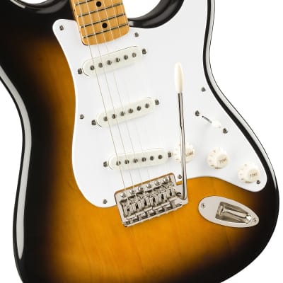 Squier Classic Vibe '50s Stratocaster Electric Guitar Maple FB, 2-Color Sunburst imagen 4
