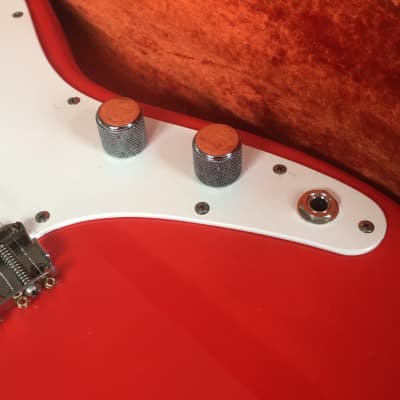 Vintage Fender Musicmaster 1960 Fiesta Red Nitro Lacquer 22.5” Short Scale Solid Body Guitar Relic 6.4 lb HSC image 11