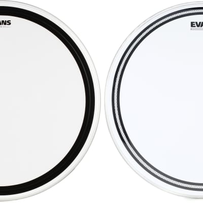 Evans EMAD Heavyweight Clear Bass Batter Head - 26 inch  Bundle with Evans EC2 Clear Drumhead - 18 inch image 1
