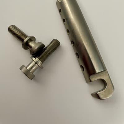 Hand aged Gibson Historic Aluminium Lightweight Tailpiece w/posts, aged, relic, stoptail, 59 Parts image 2