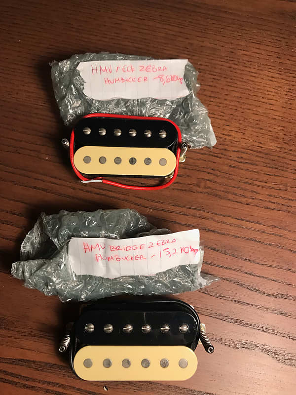 HMV Alnico V Zebra Humbucker set Zebra Reverb