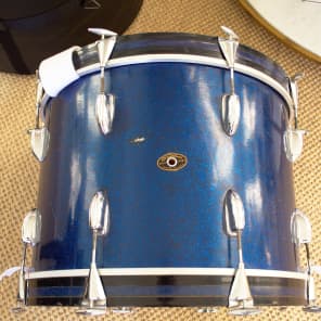 14x20 Slingerland Bass Drum 1958 Sparkling Blue w/ Ludwig Atlas Classic Soft Case image 3