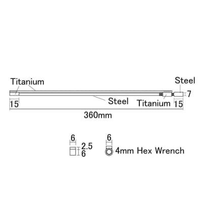 NEW Hosco Two-way Hybrid Truss Rod - Wrench: 4mm, Length : 360mm Weight : 76g image 3