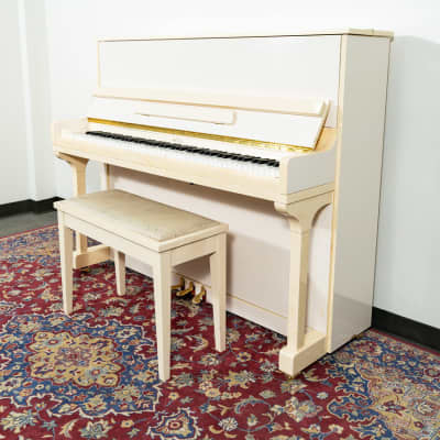 Carl Ebel Studio Upright Piano | Polished White/Ivory | SN: 45194 image 2