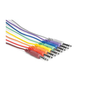 Hosa - Balanced Patch Cables 1/4" TRS male to Same (8), Mult, 1ft image 1