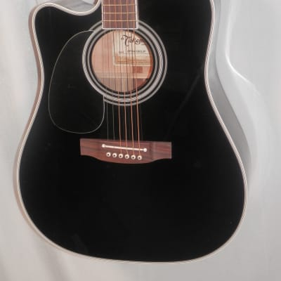 Takamine EF341SCLH Black Dreadnought Cutaway Acoustic Electric Lefty Solid Cedar Top with case image 8