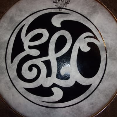 ELO Electric Lights Orchestra  band logo black design on a Remo 14" drum head image 1
