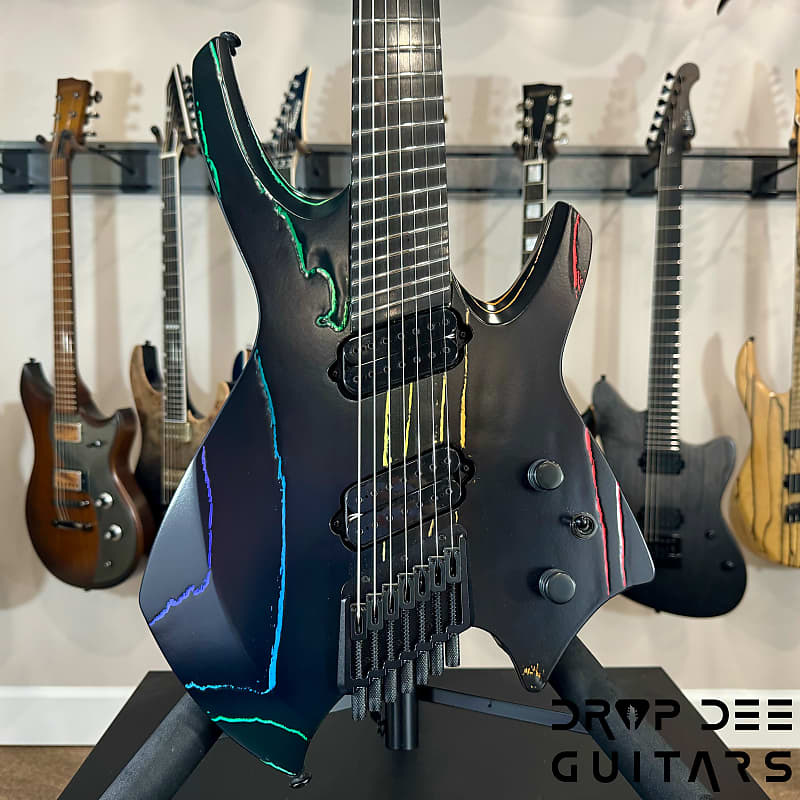 Ormsby Custom Shop Goliath Black Friday Rainbow Multiscale 7-String Electric Guitar w/ Bag-Black Friday Rainbow image 1