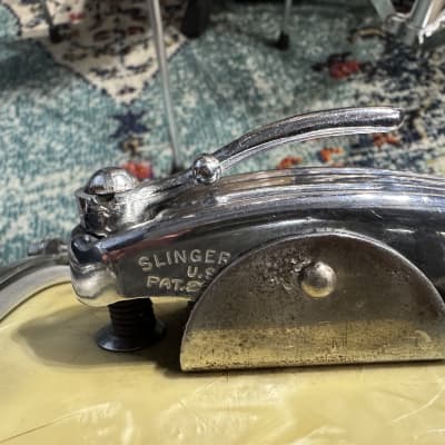 Rikki Rocket's Poison, Slingerland 5x14" Radio King Snare Drum 1951 - Marine Pearl image 7