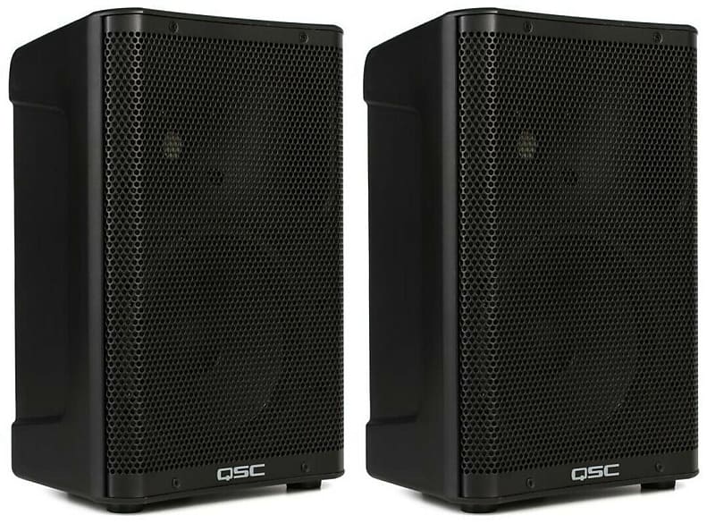 2x QSC CP8 Active 8" 1000W Class-D Amplified 2-Way Compact Powered Loud-speaker image 1