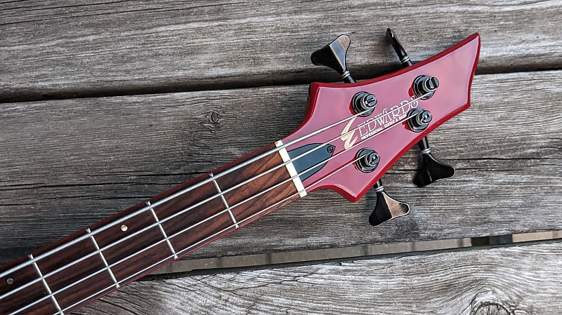 1998 Edwards by ESP Tetsu model E-T-98FR trans red | Reverb